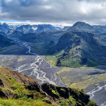 View towards Fimmvörðuháls pass from Þórsmörk - Laugavegur Trail - All the way - Guided and supported trek